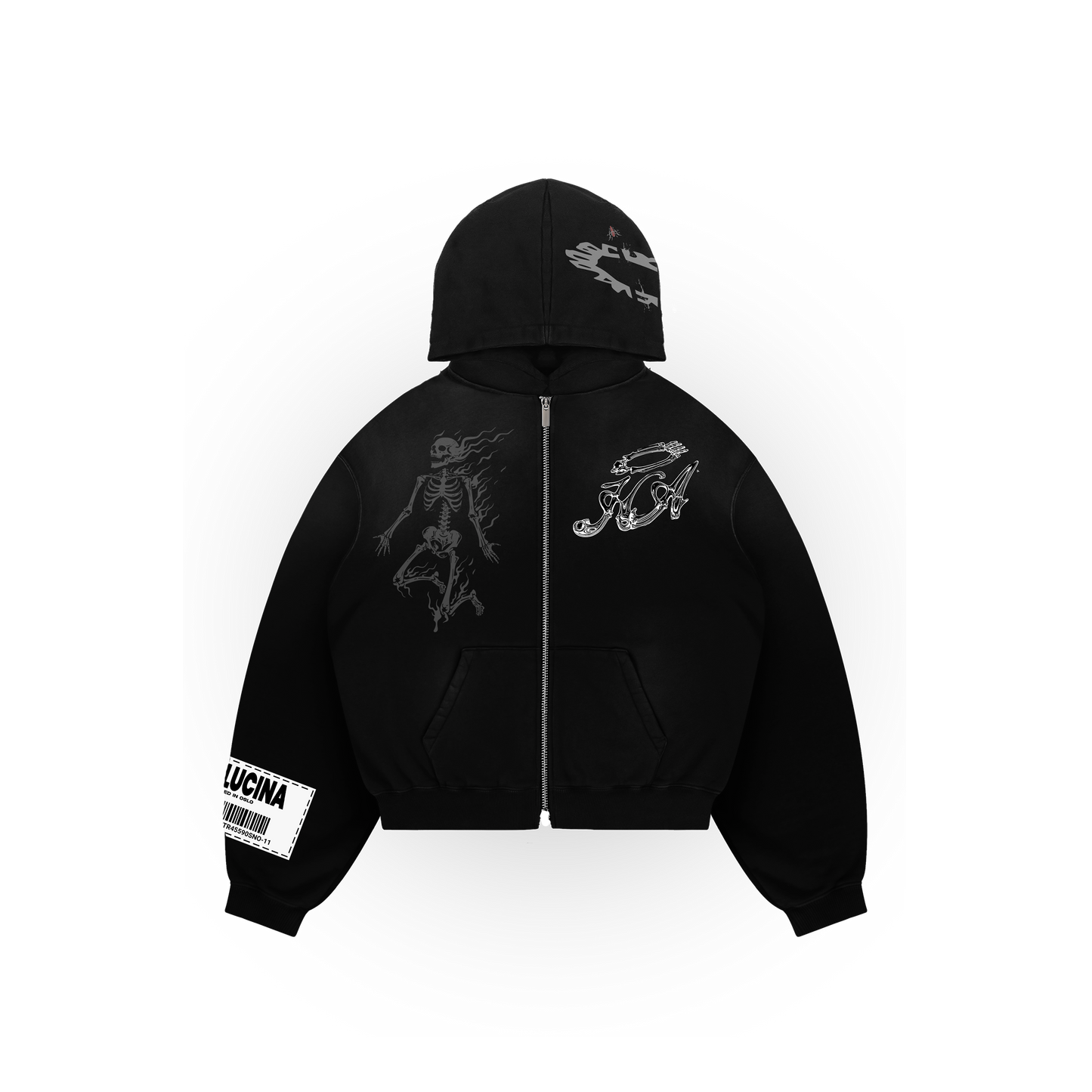 BLACK SKELLY ZIP