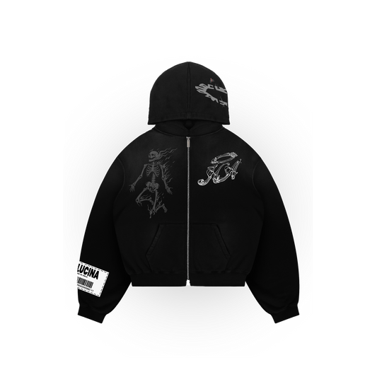 BLACK SKELLY ZIP