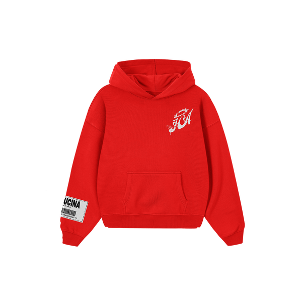 やま☆STAMP HOODIE ユニセックスXSサイズ RED STAMP HOODIE – Hallucina