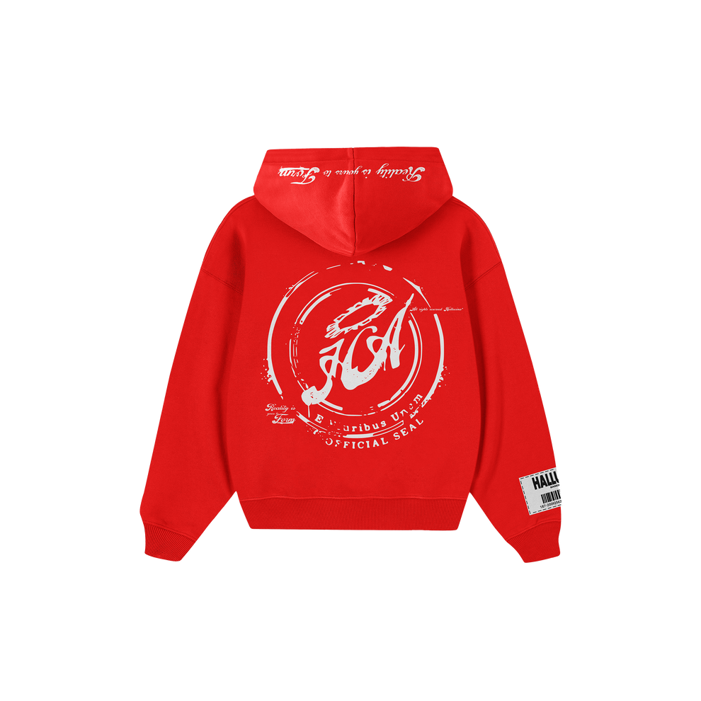 RED STAMP HOODIE – Hallucina